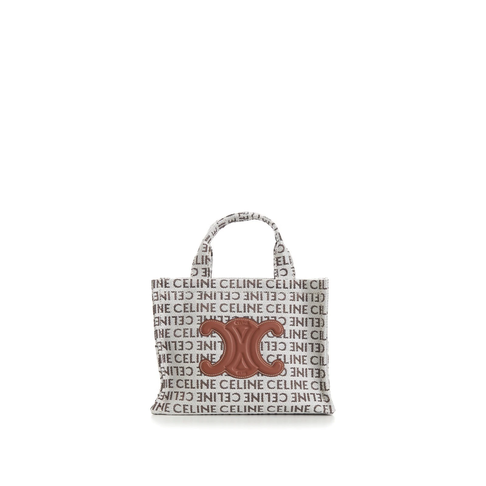 Celine — CELINE 1750$ Small Cabas Thais Tote Bag - Textile, Celine All-Over, Triomphe