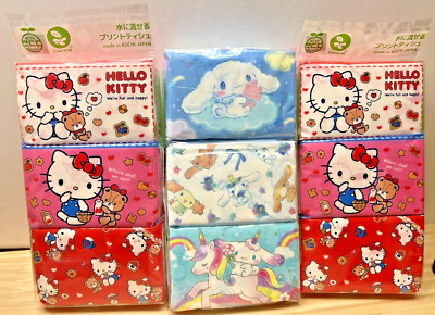 Hello Kitty Cinnamoroll Printed Pocket Tissues 3 sets of 6　Sanrio  From JP