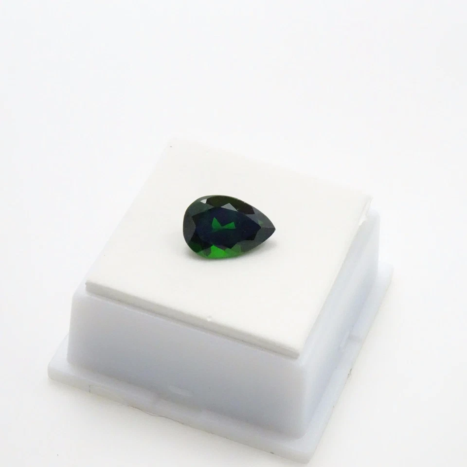 Hermoso diopsido cromado 4,30 quilates - forma de pera - 13x9 mm - piedras preciosas sueltas Foto 3 de 4