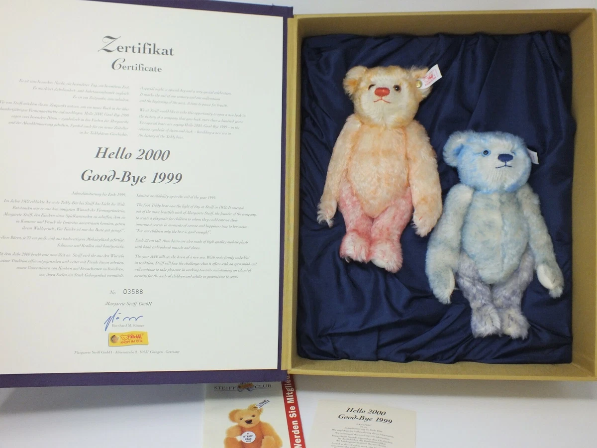 シュタイフ テディベア 「ハロー2000／グッバイ1999」 ベアセット ❤️シュタイフ Hello 2000 Good-Bye 1999 テディベア❤️
