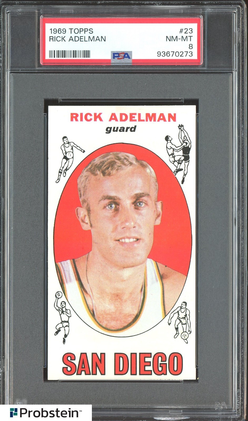 1969 Topps Basketball #23 Rick Adelman San Diego HOF PSA 8 NM-MT