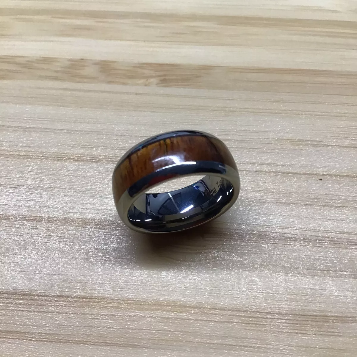 Aloha tungsten cheap koa ring