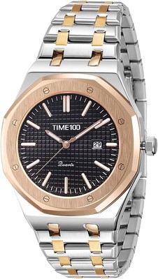 TIME100 Automatic Watch Men Quartz Stainless Steel Fashion Elegant Waterproof Wr