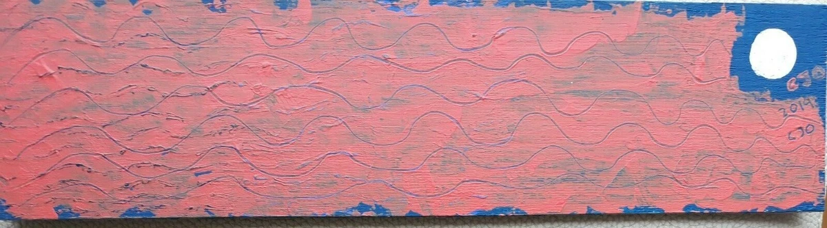 Cuadro pintura original acrílico sobre tabla. Título: Luna