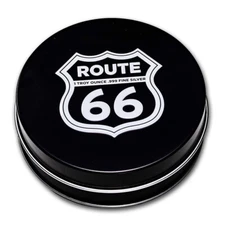 NEW ROUTE 66 - TIN DISPLAY ROUND BOX - for Route 66 Silver Shields 