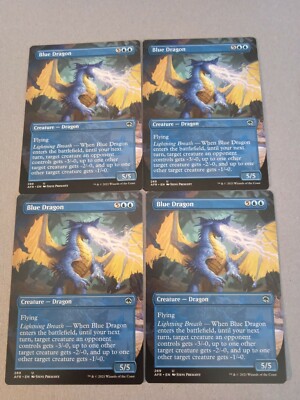4x Mtg D&D Forgotten Realms Blue Dragon Full Art NM/M Magic The Gathering Mtg