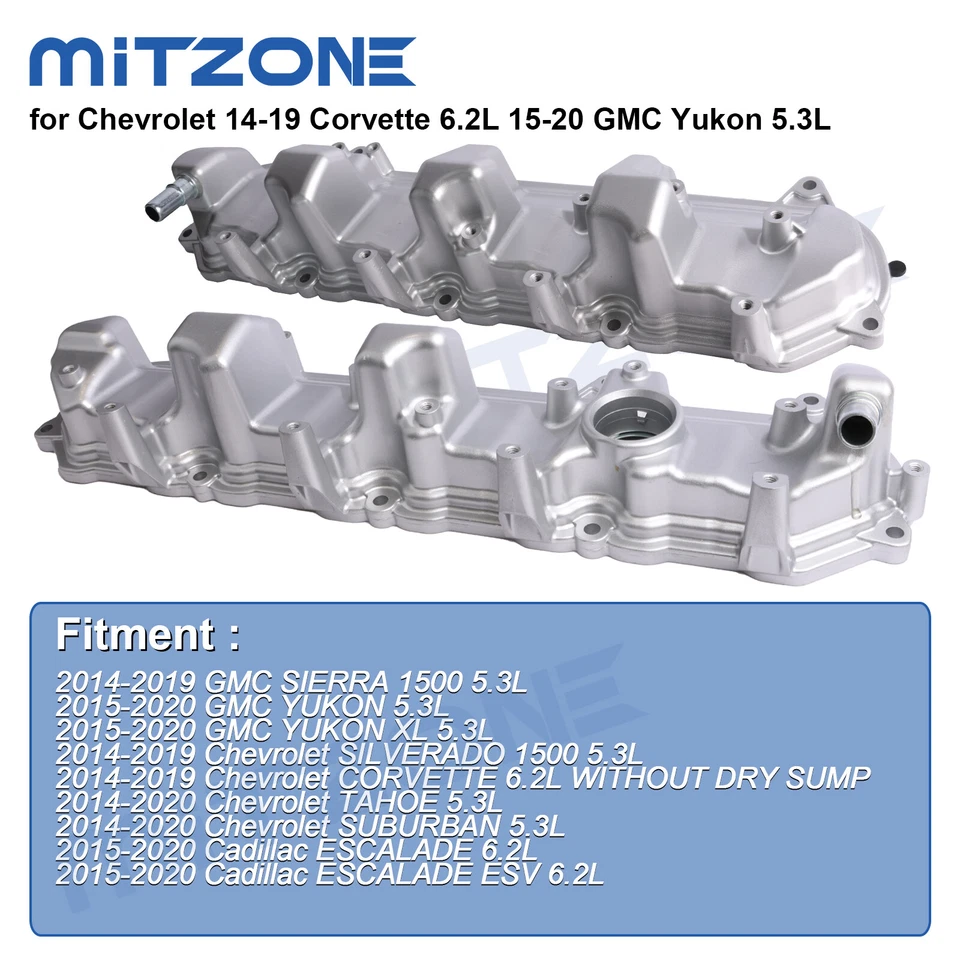 Valve Cover Kits w/gasket for Chevrolet 14-19 Corvette 6.2L 15-20 GMC Yukon 5.3L - Image 3 of 4