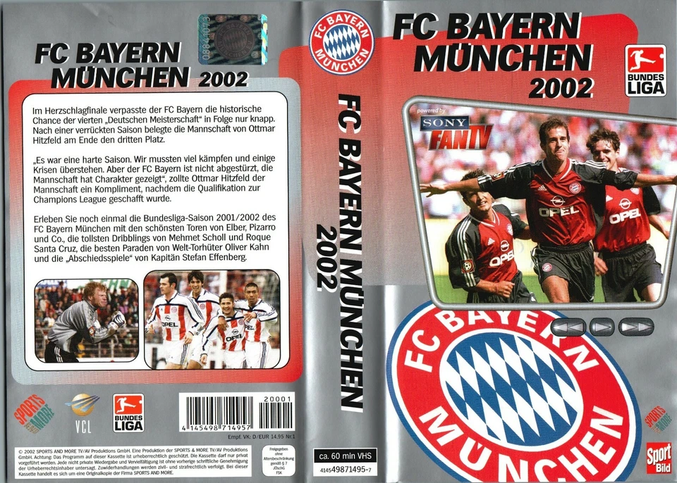 VHS FC Bayern München 2002 Kahn Scholl Elber Santa Cruz Video Videokassette Neu - Bild 2 von 3