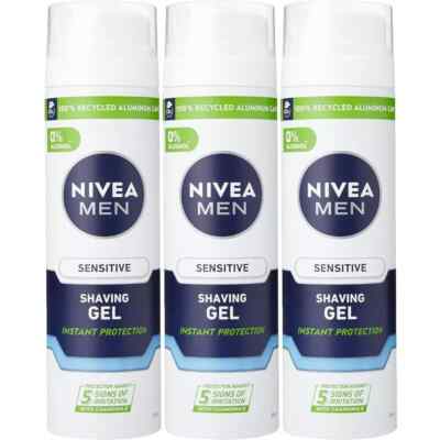 3x Nivea Rasiergel Sensitive Men 200ml