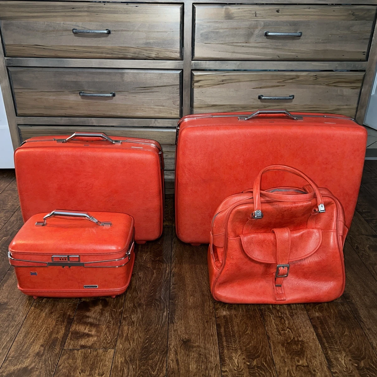 Red Vintage Luggage Sets Travel Accessories for sale | eBay