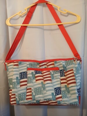 New Patriotic Stars & Stripes USA Flag Sling Crossbody Purse Shoulder Bag Large