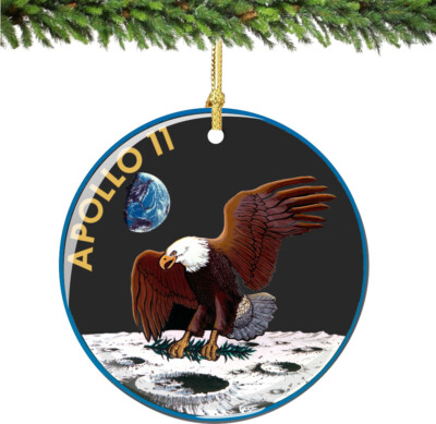 City-Souvenirs Officially Licensed NASA Apollo 11 Christmas Ornament Porcelain