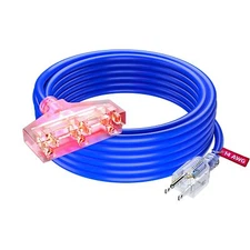 Extension Cord 30 ft Extension Cord with Multiple Outlets SJTW 14 Gauge Blue ...