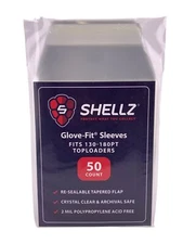 Shellz Glove-Fit Sleeves Fits 130-180Pt Toploaders (50 Count)