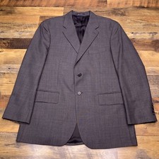 Vintage Chaps Ralph Lauren Suit Jacket Mens 42R Gray Plaid Wool