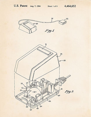1984 Computer Mouse Programmer Wall Art Geek Gift Poster Print Patent ...