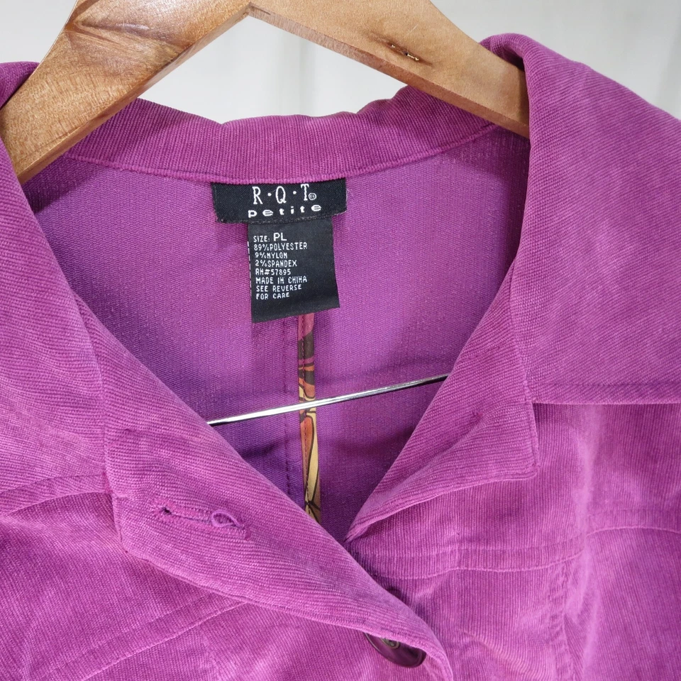 Chaqueta Blazer RQT Mujer Pana Pequeña Grande Elastizada - Magenta Foto 4 de 4