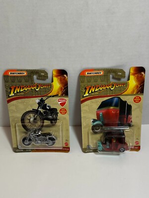 Matchbox Indiana Jones Lot of 2, Tangiers Tuk Tuk & Ducati Scrambler,Diecast New