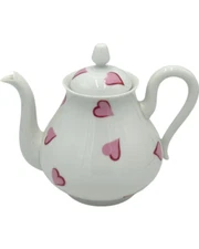 D. Porthault Paris Teapot Les Coeurs Pink Hearts Porcelain Limoges