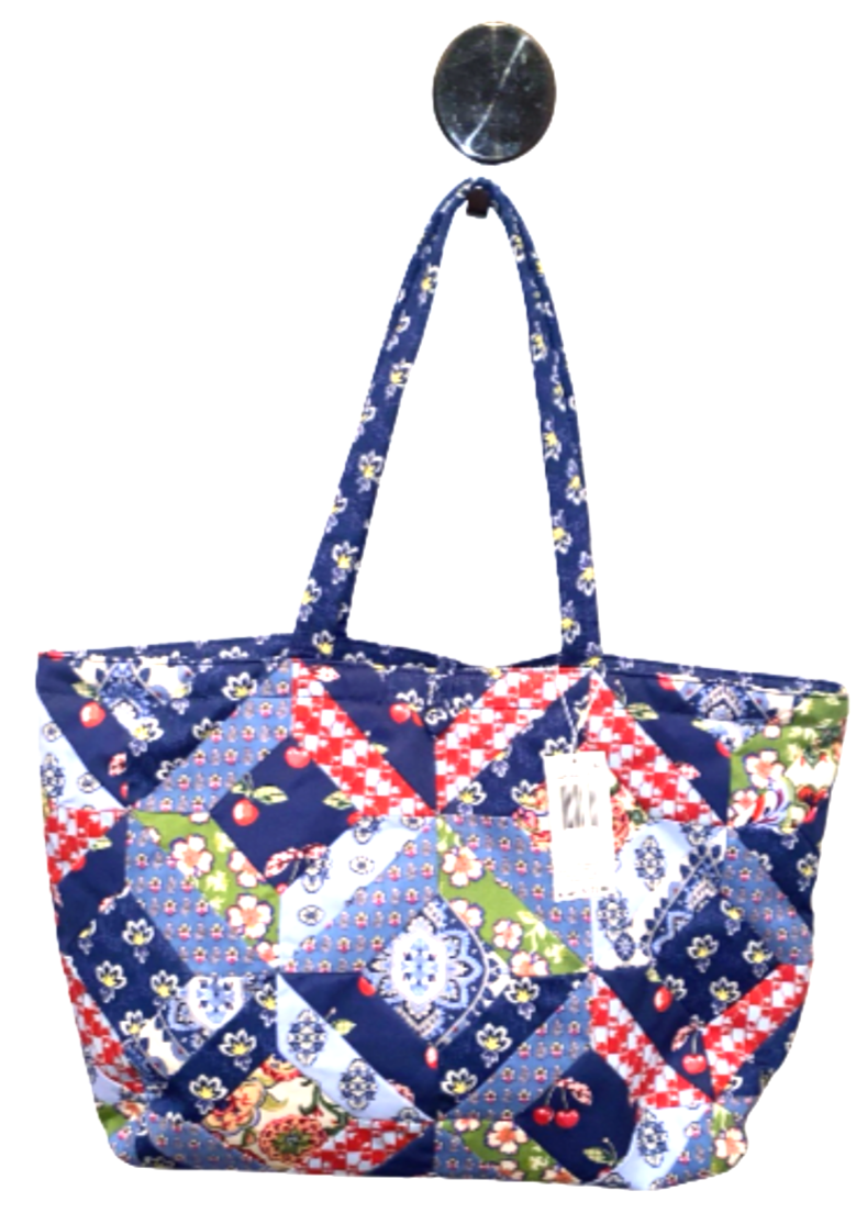 Vera Bradley Hathaway Tote Trellis Patchwork Blue Red Green Cotton | eBay