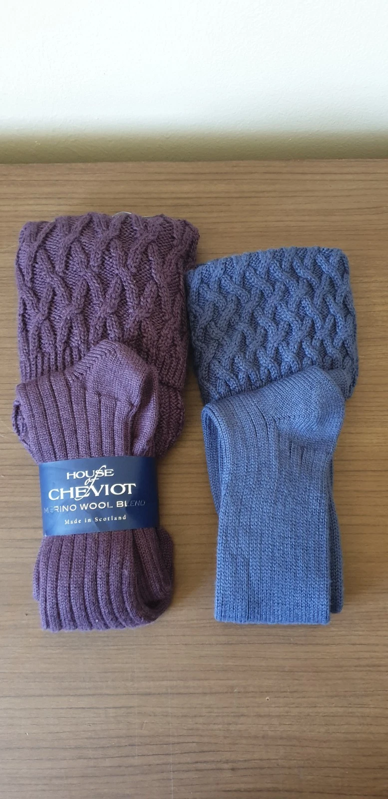 2 prs of House Of Cheviot Rannoch Socks. Merino wool Socks. Mulberry M. Blue S.