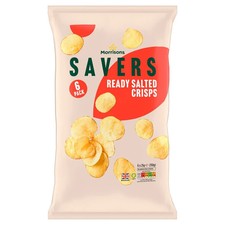 Morrisons Savers Crisps Ready Salted - 6 x 25g