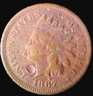 1867 Indian Head Cent - 1c -  Semi-Key Date - Details - FREE SHIPPING!!