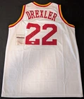 Clyde Drexler Signed Houston Rockets Autographed White Away Jersey JSA Cert!
