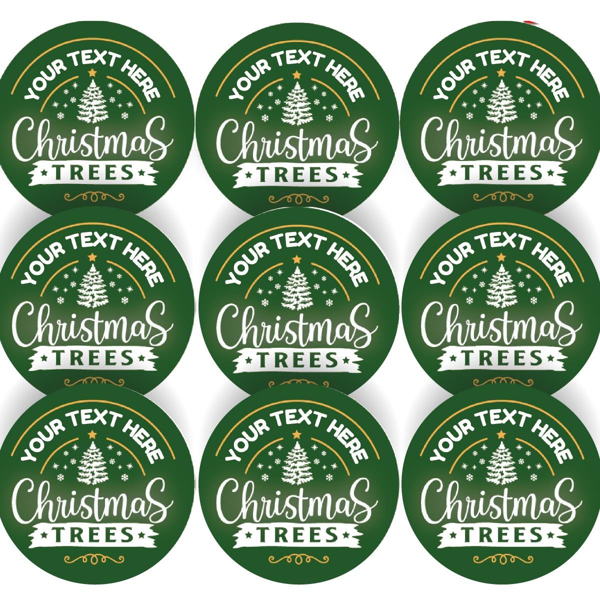 144 Personalised Christmas Tree Farm 30mm Christmas Reward Stickers