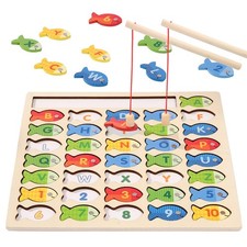 Diaodey Wooden Magnetic Fishing Game for 11.81 x x 0.27, Multicolored