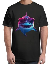 Shark wearing Sunglasses Funny Graphic Funny Adult S-4XL T-Shirt