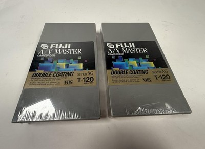 Fuji A/V Master Super XG T-120 VHS Tapes Blank Lot Of 2 Double Coating 120 Min