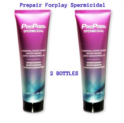 PREPAIR SPERMICIDAL MOISTURIZING LUBRICANT FORPLAY WATERBASED 1.25oz 2 COUNT