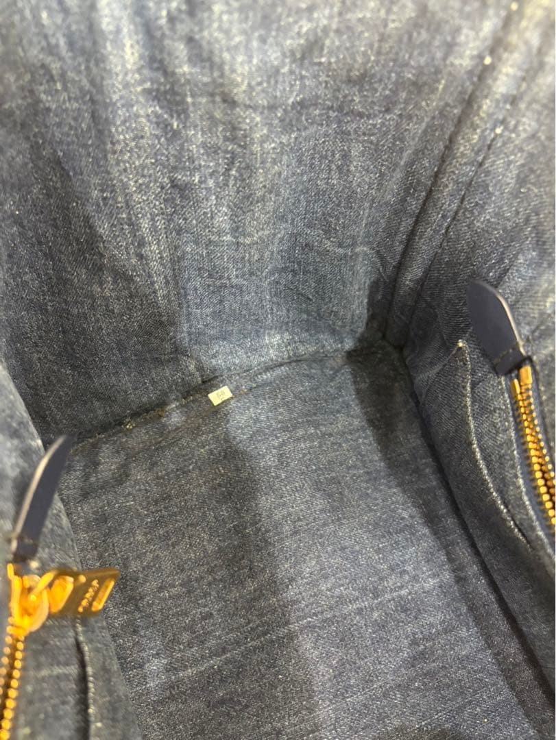 PRADA CANAPA Tote Bag Denim thumbnail 13