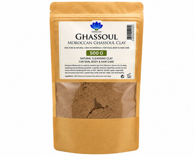 Moroccan Ghassoul Clay 500g for Hair & Skin   Natural Rhassoul Clay   Detox Face