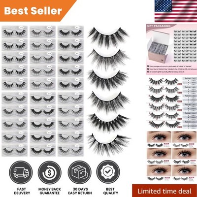 Luxury 30 Pairs Synthetic Fiber Eyelashes - Effortless Beauty for All Occasions