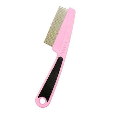 KEAIYYJ- Flea Comb for Cats Dogs Pet Tick Brush Fine Tooth Black/Pink 