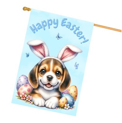 Beagle Spring Easter House Flag Puppy Eggs Outdoor Decor Gift Idea for Home