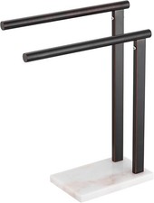 Hand Towel Bars Stand Towel Rack 2-Tier W/ Marble Base Bathroom Vanity