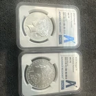2023 $1 SILVER PEACE & MORGAN DOLLAR NGC MS70 ADVANCE RELEASES LABEL 2 COIN SET