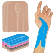 12 Pcs Precut Kinesiology Tape for Wrist Elastic Athletic Tape Hand Joint Muscle