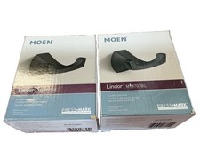 NEW 2PK Moen MY8703BL Lindor Double Robe Hook...
