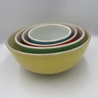 Vtg PYREX MCM Primary Colors Nesting Bowl Set of 4 Ovenware 1940s UNNUMBERED