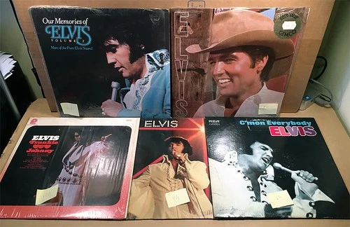 Elvis Presley Vinyl Lot x5 - Memories Guitar Man C'mon Everybody Frankie (VG+)