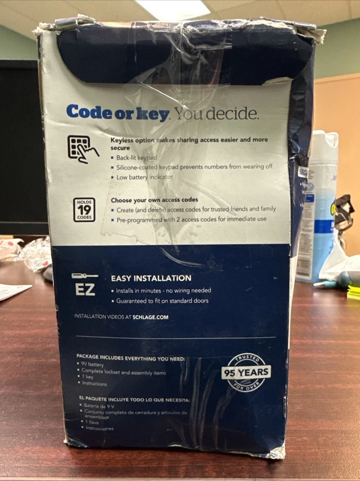 Teclado Schlage Deadbolt, alimentado por batería, bronce envejecido CAJA ABIERTA ENVÍO GRATUITO Foto 3 de 4