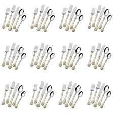 Wallace Napoleon Bee Gold Accent 18/10 Stainless Steel 60pc. Flatware Set