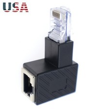 90 Degree Up Angle RJ45 Male to Female Adapter Network Extension Connector hh