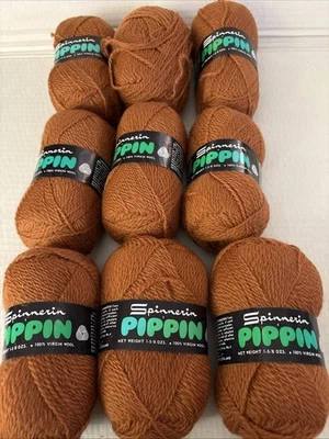 Nine 8 oz Skeins Spinnerin Pippin 100% Virgin Wool Yarn Switzerland Color 4858 - Photo 1/4