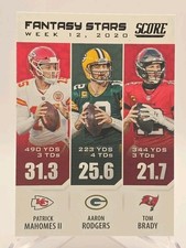 2021 Score - Fantasy Stars Tom Brady, Aaron Rodgers, Patrick Mahomes II #FS14