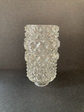3.5"x6" CLEAR DIAMOND CUT GLASS 2" Fitter LIGHT Replacement GLoBe